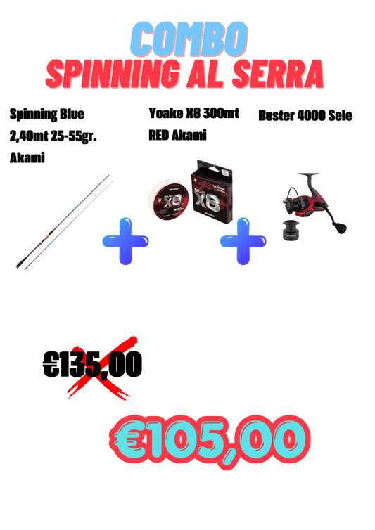COMBO SPINNING SERRA: BLUE SPINNING + YOAKE X8 + BUSTER 4000