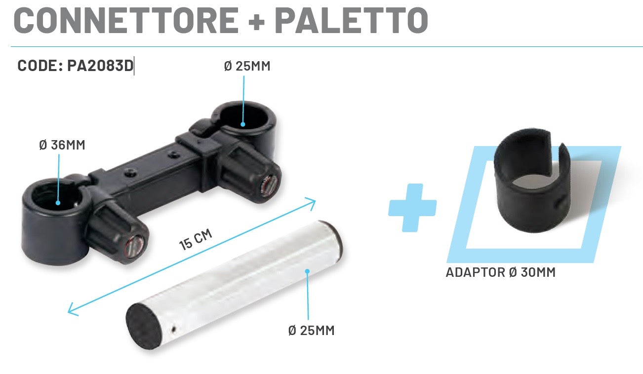 Connettore Orrizzontale + Paletto Colmic